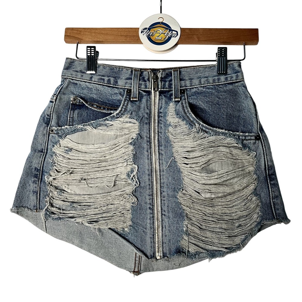 Carmar Light Wash Zipper Front Skirt